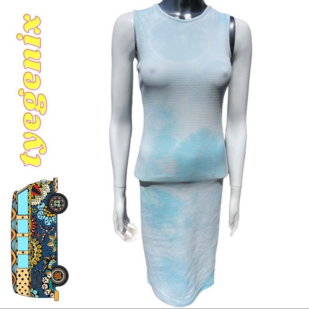 Hand Dyed Sleeveless Bodycon Dress Knit Dress